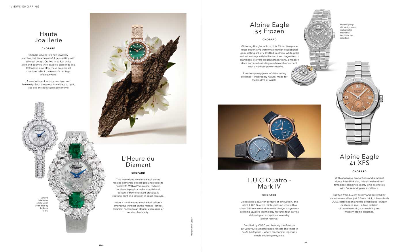 Editorial spread from VIEWS magazine featuring partner editorials
