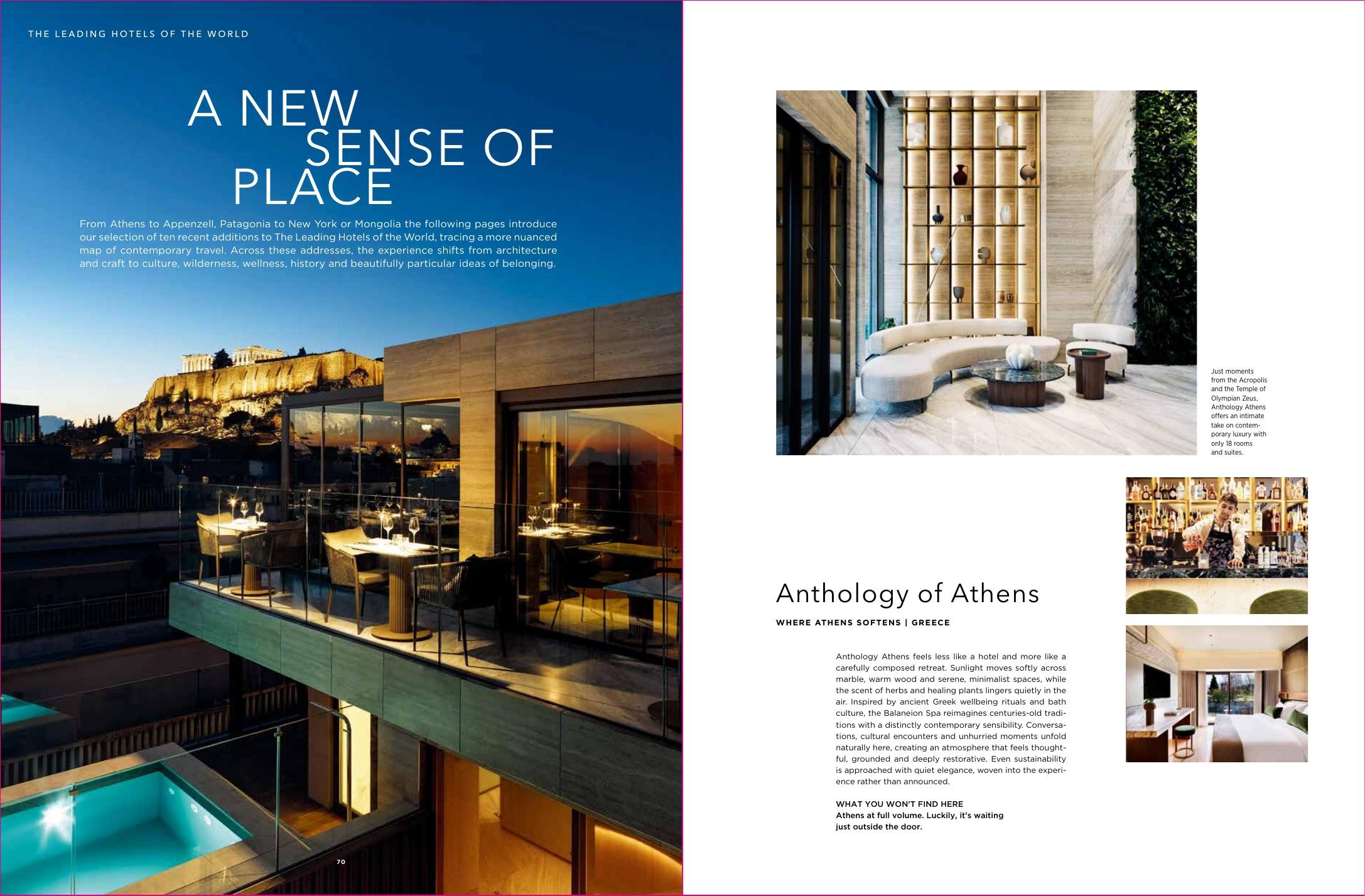 Double-page spread A New Sense of Place featuring Anthology of Athens
